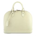 LOUIS VUITTON- A cream Epi leather Alma MM bag.