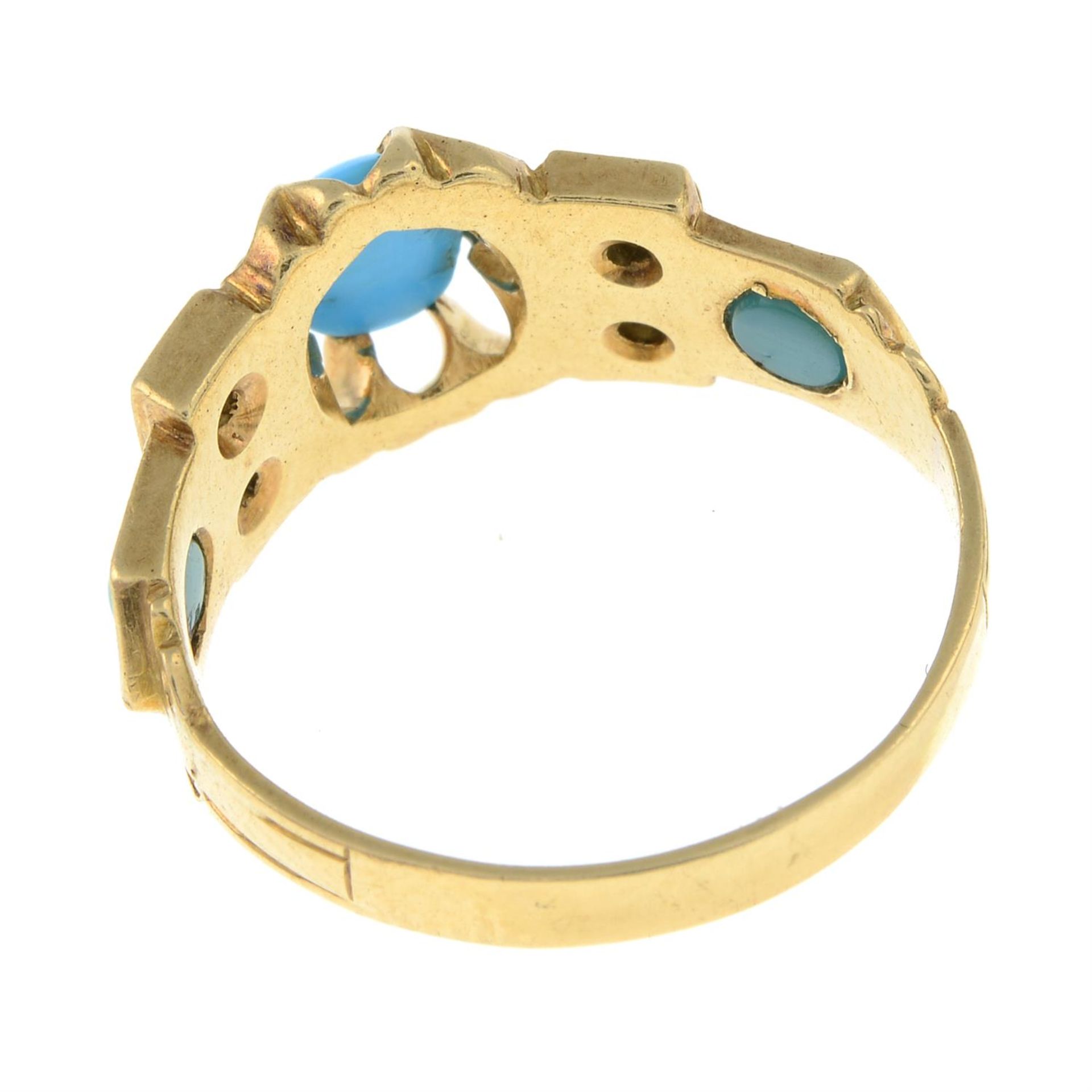 An early 20th century 18ct gold turquoise and diamond dress ring. - Image 2 of 2