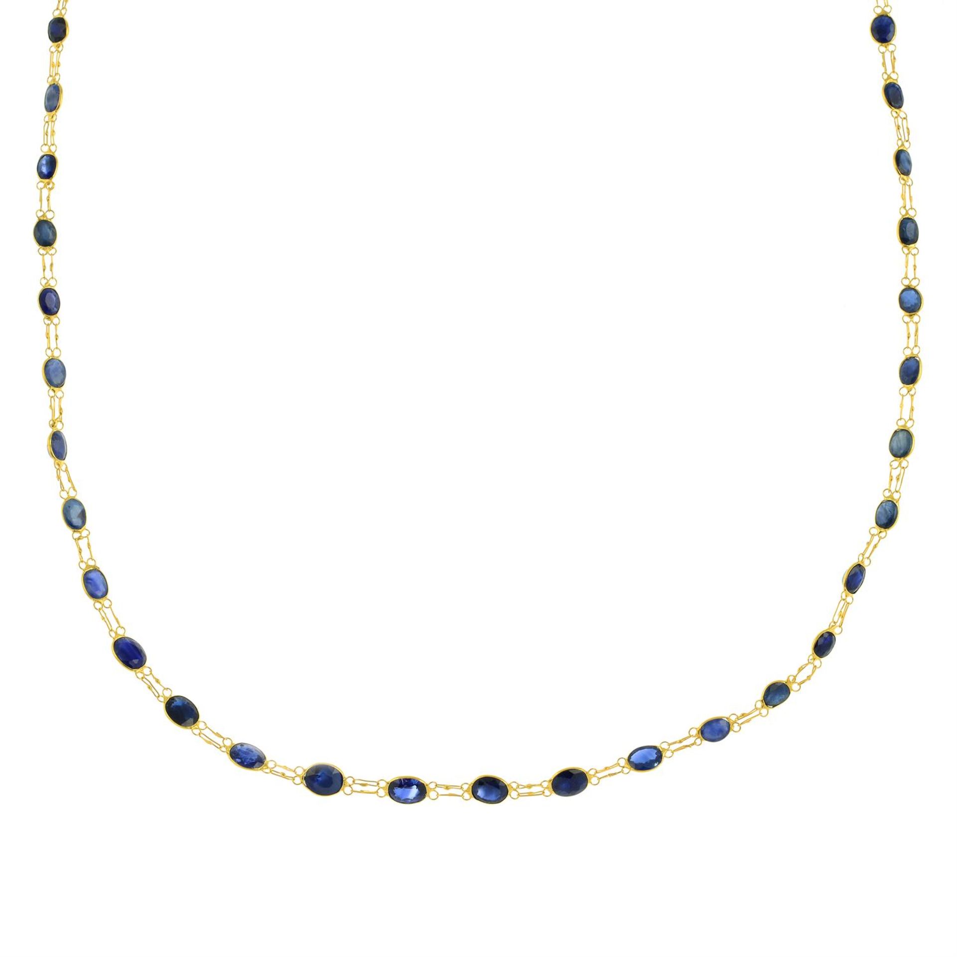 A sapphire necklace.