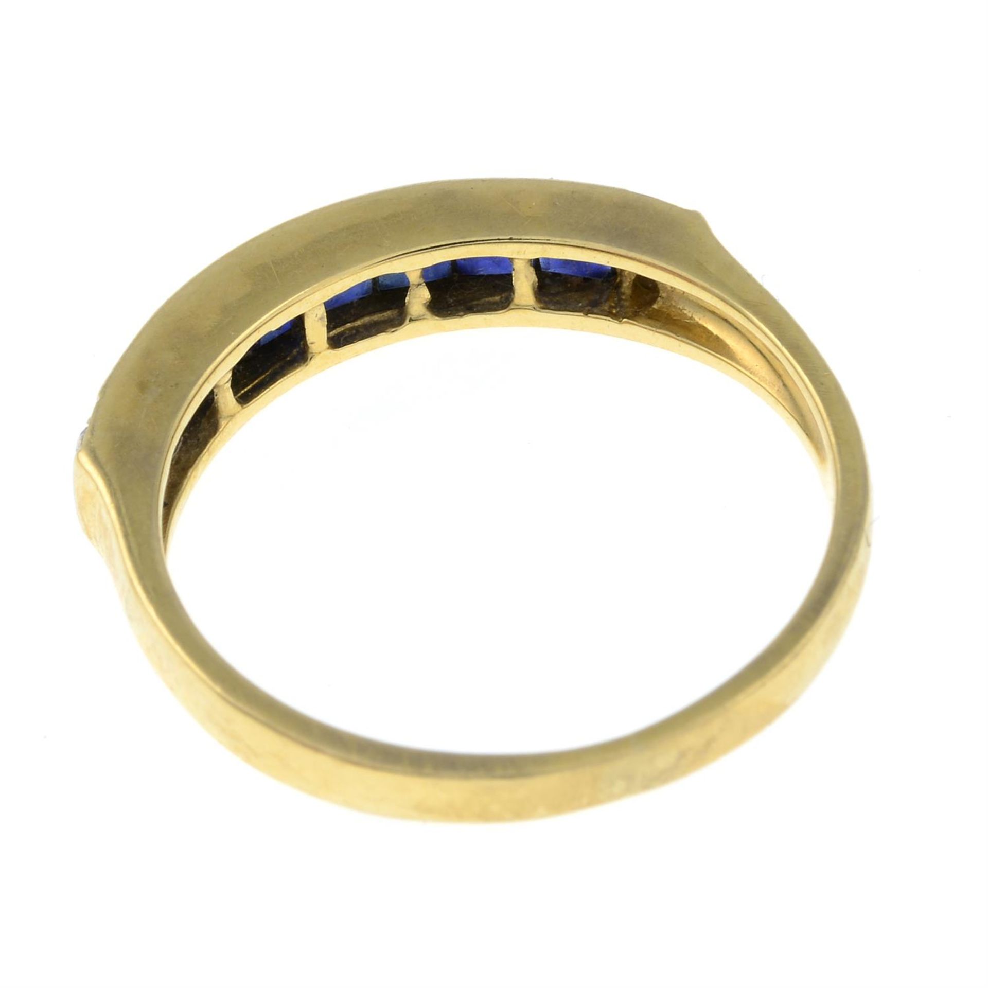 A sapphire and diamond half eternity ring. - Image 2 of 2