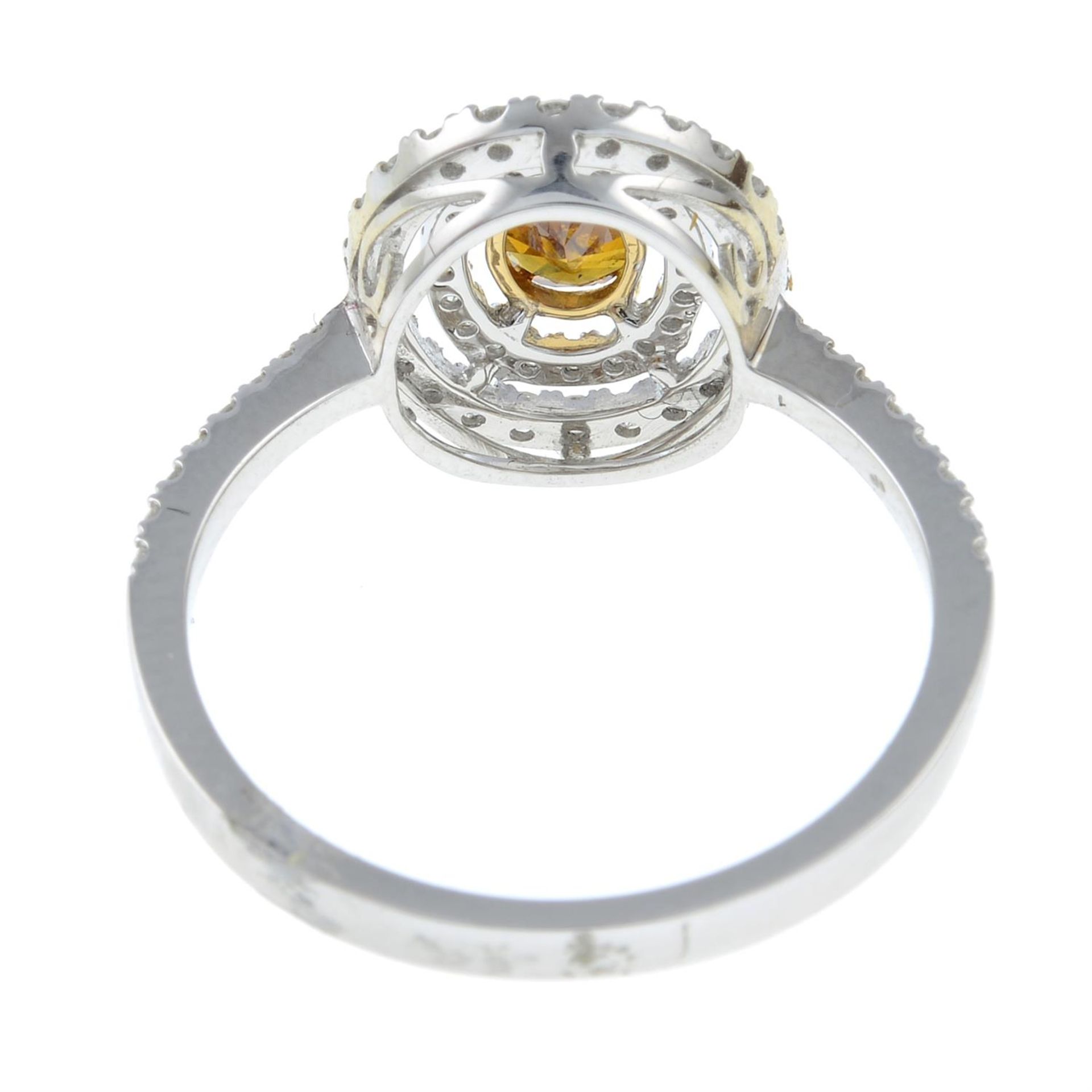 An 18ct gold 'brown' diamond and diamond dress ring. - Image 3 of 3
