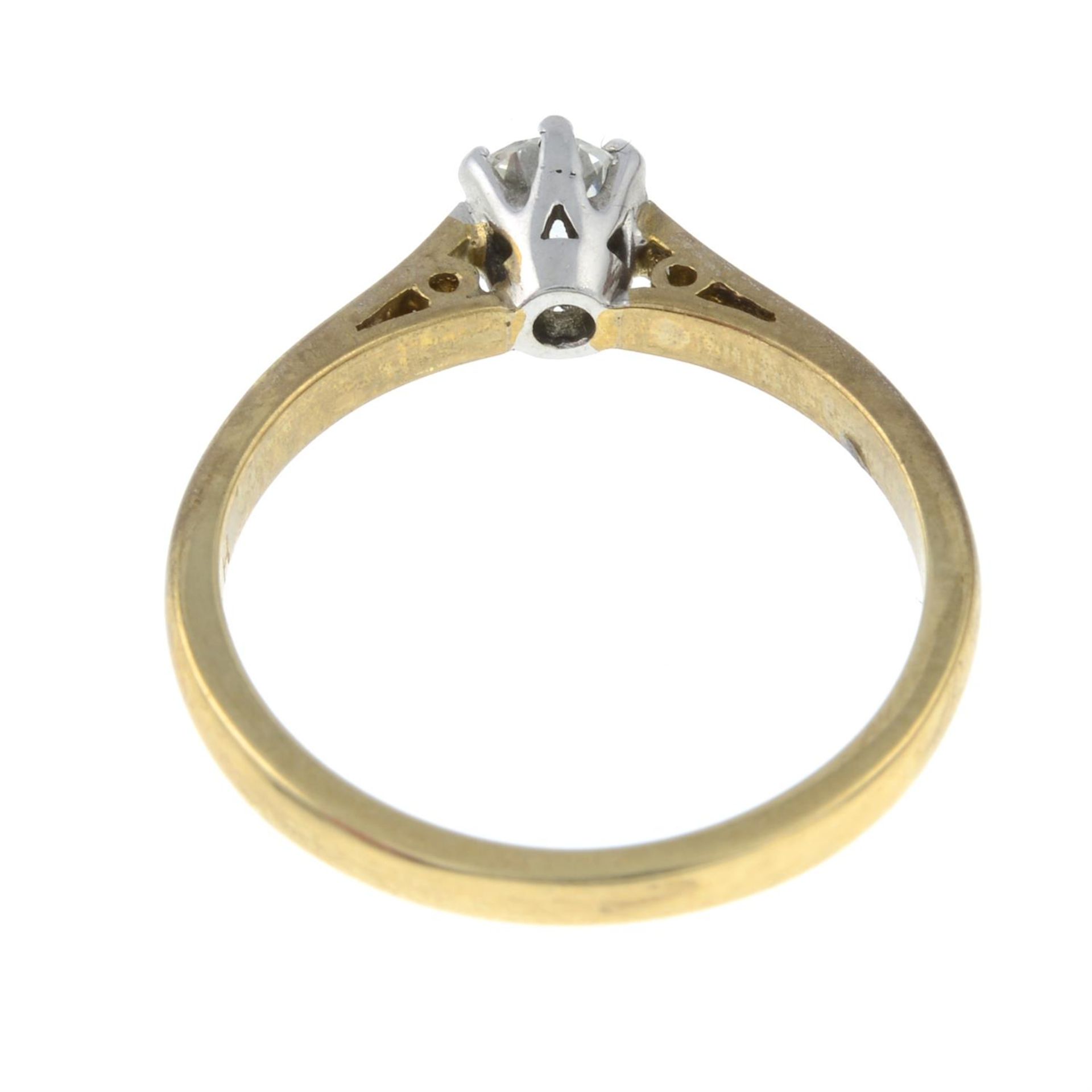 A 9ct gold brilliant-cut diamond single-stone ring. - Image 2 of 2