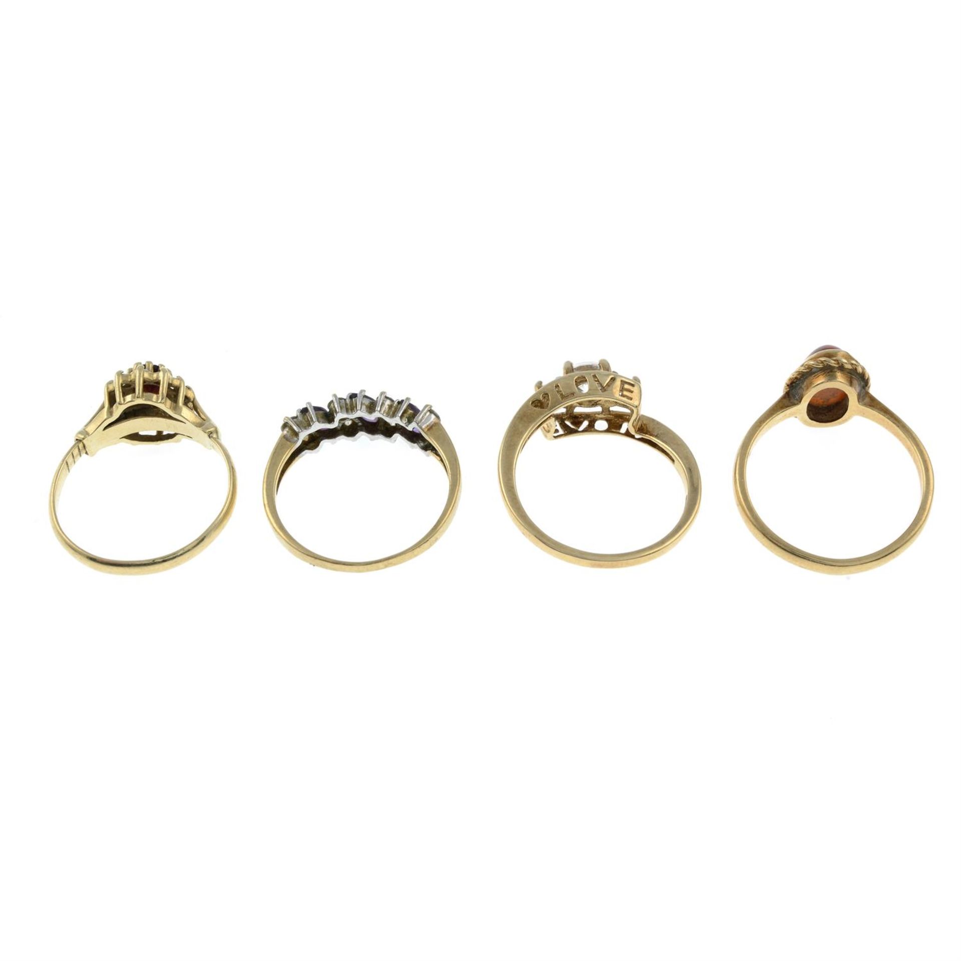 Four 9ct gold gem-set rings. - Image 3 of 3