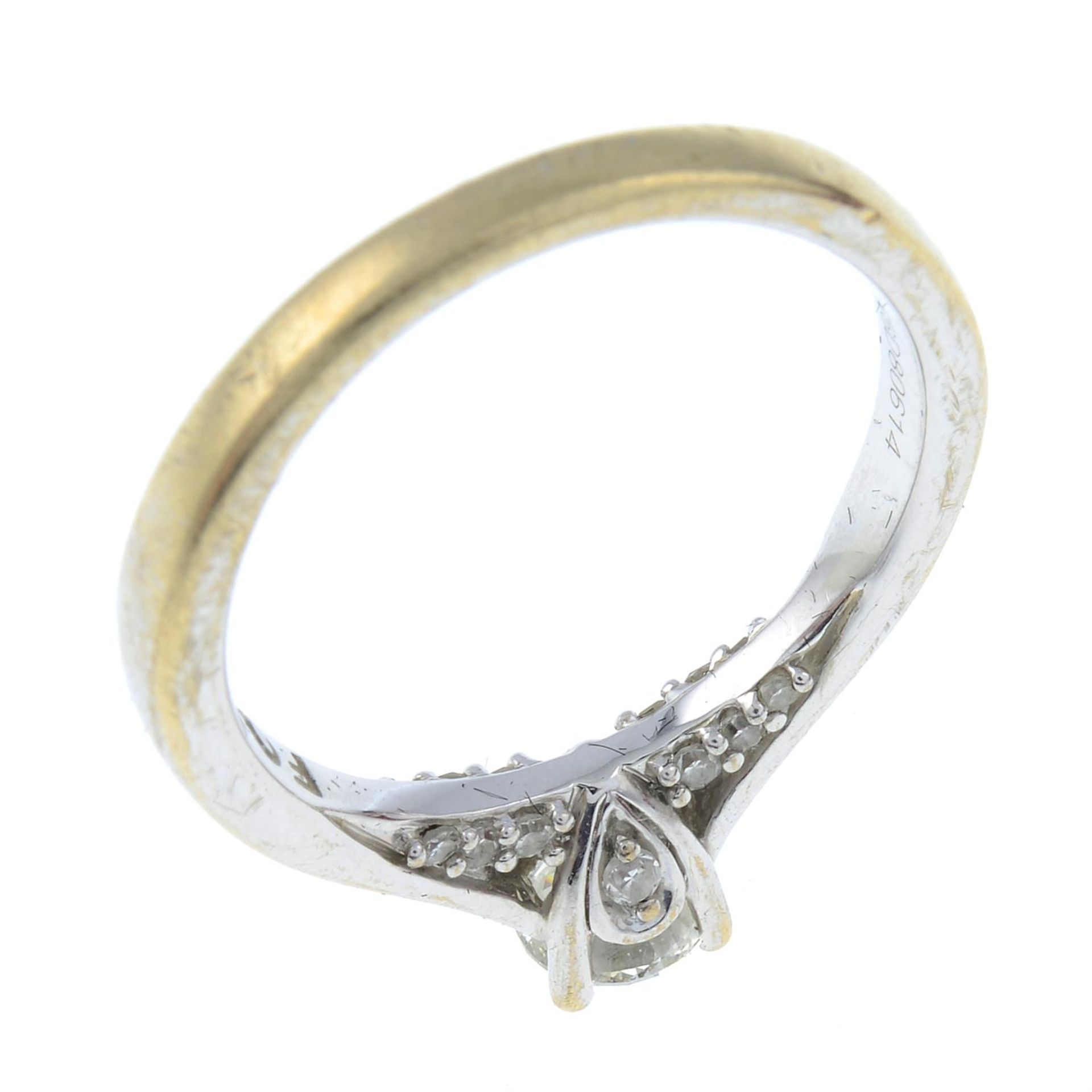 An 18ct gold brilliant-cut diamond ring, with pave-set diamond sides. - Image 3 of 4