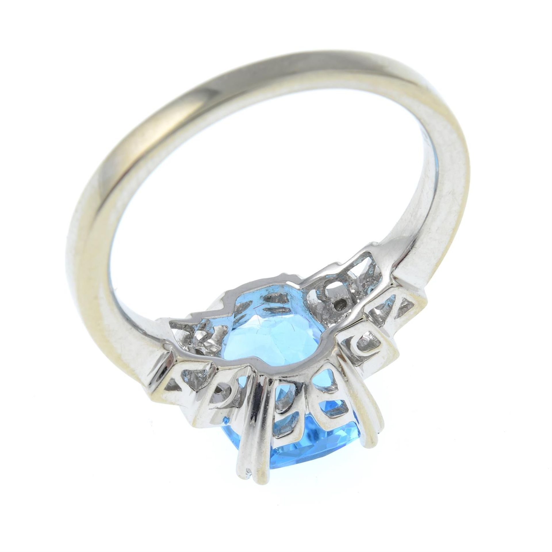 A blue topaz and diamond dress ring. - Image 3 of 3