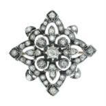 A late Victorian silver and gold old and rose-cut diamond brooch.