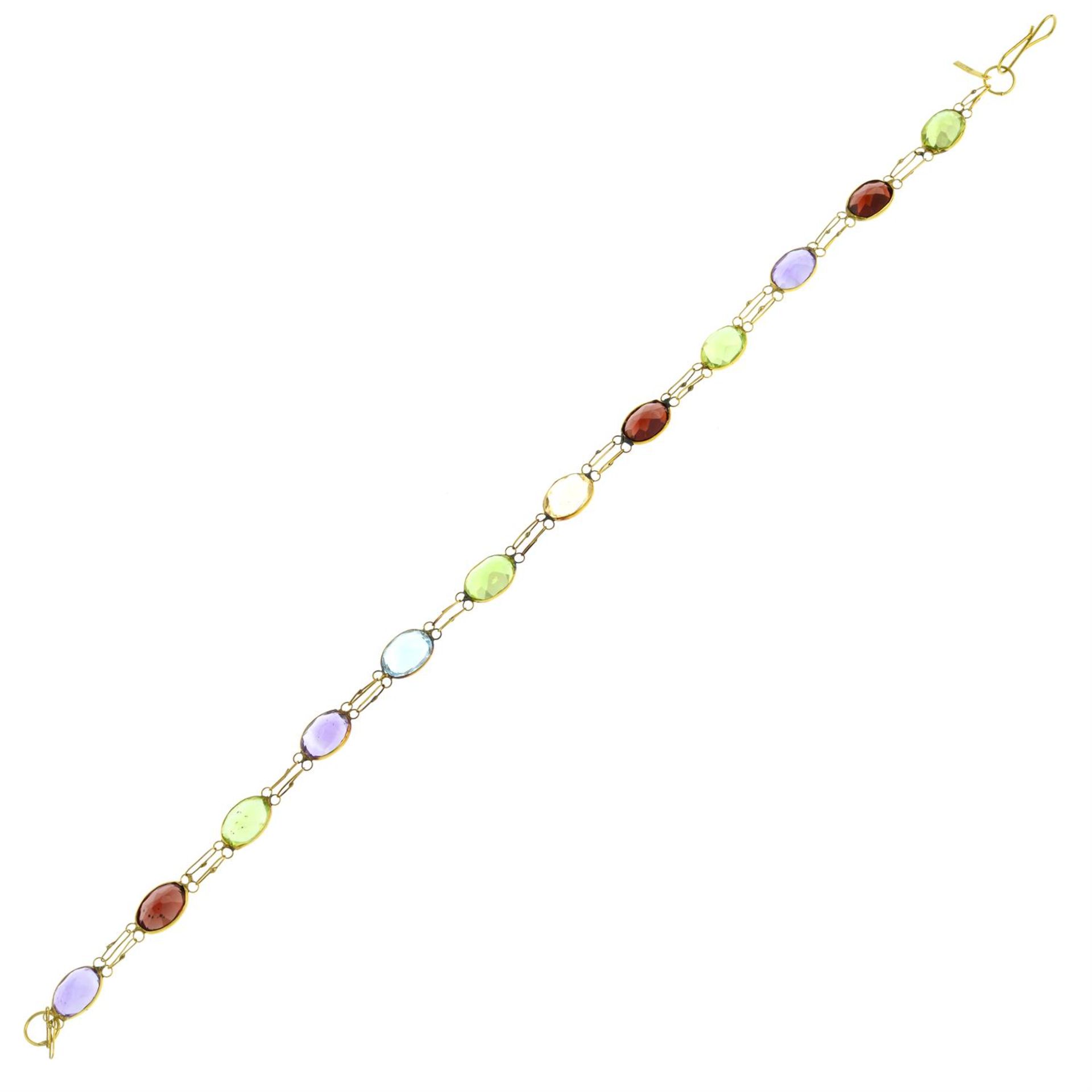 A multi-gem bracelet. - Image 2 of 2