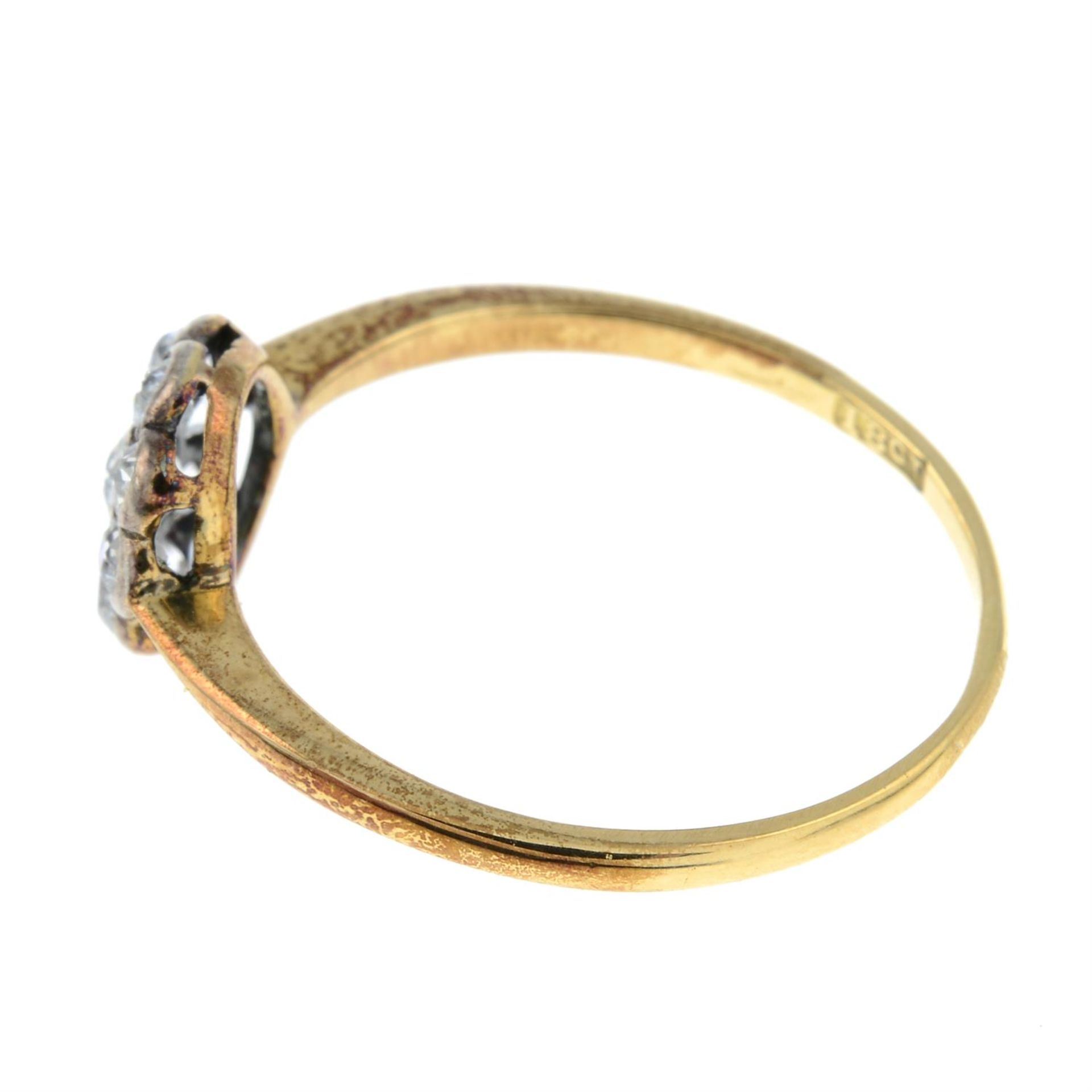 An early 20th century 18ct gold old-cut diamond floral cluster ring. - Image 2 of 3