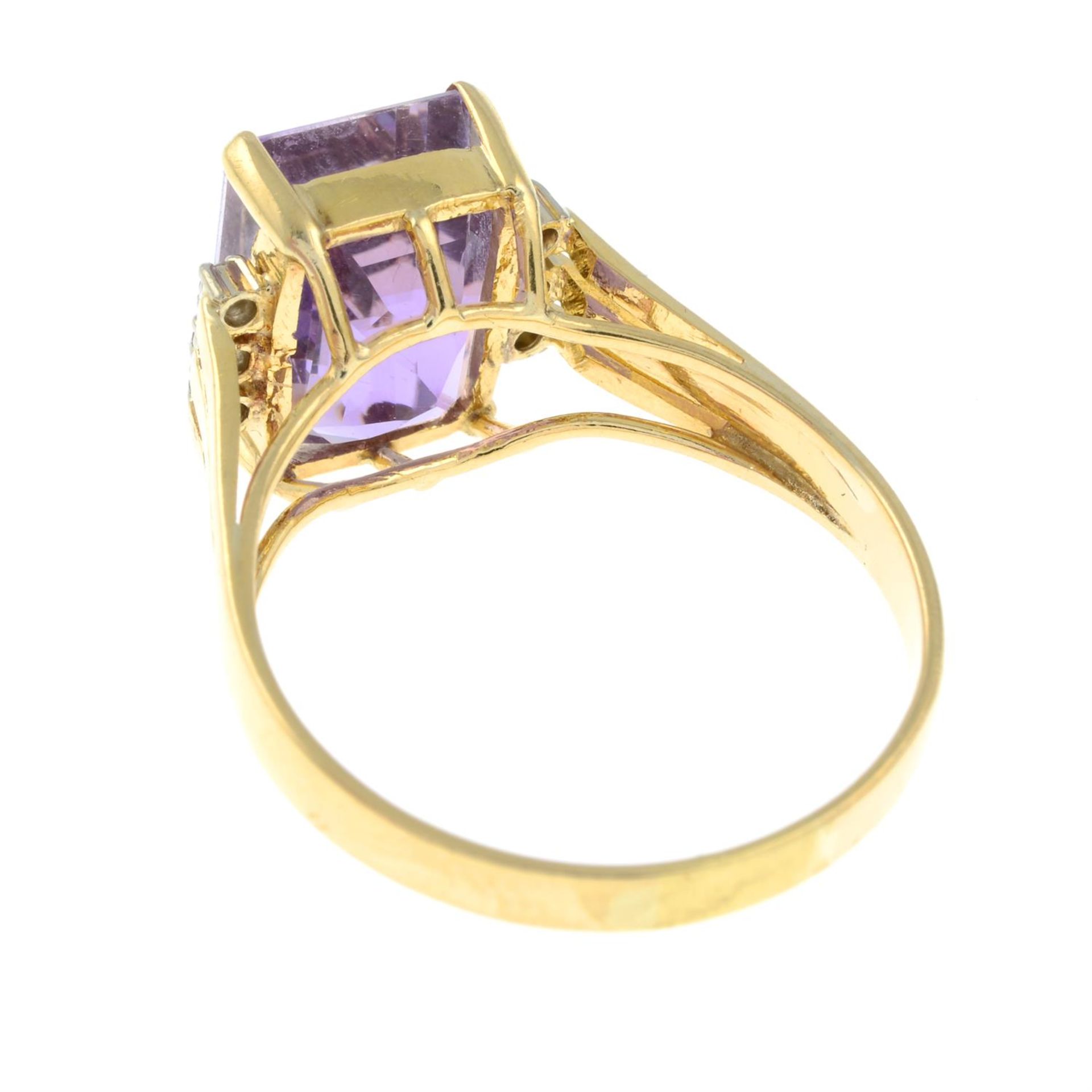 An amethyst and brilliant-cut diamond dress ring. - Image 2 of 2