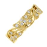 An 18ct gold brilliant-cut diamond foliate full eternity ring.