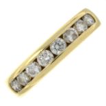 An 18ct gold brilliant-cut diamond half eternity ring.