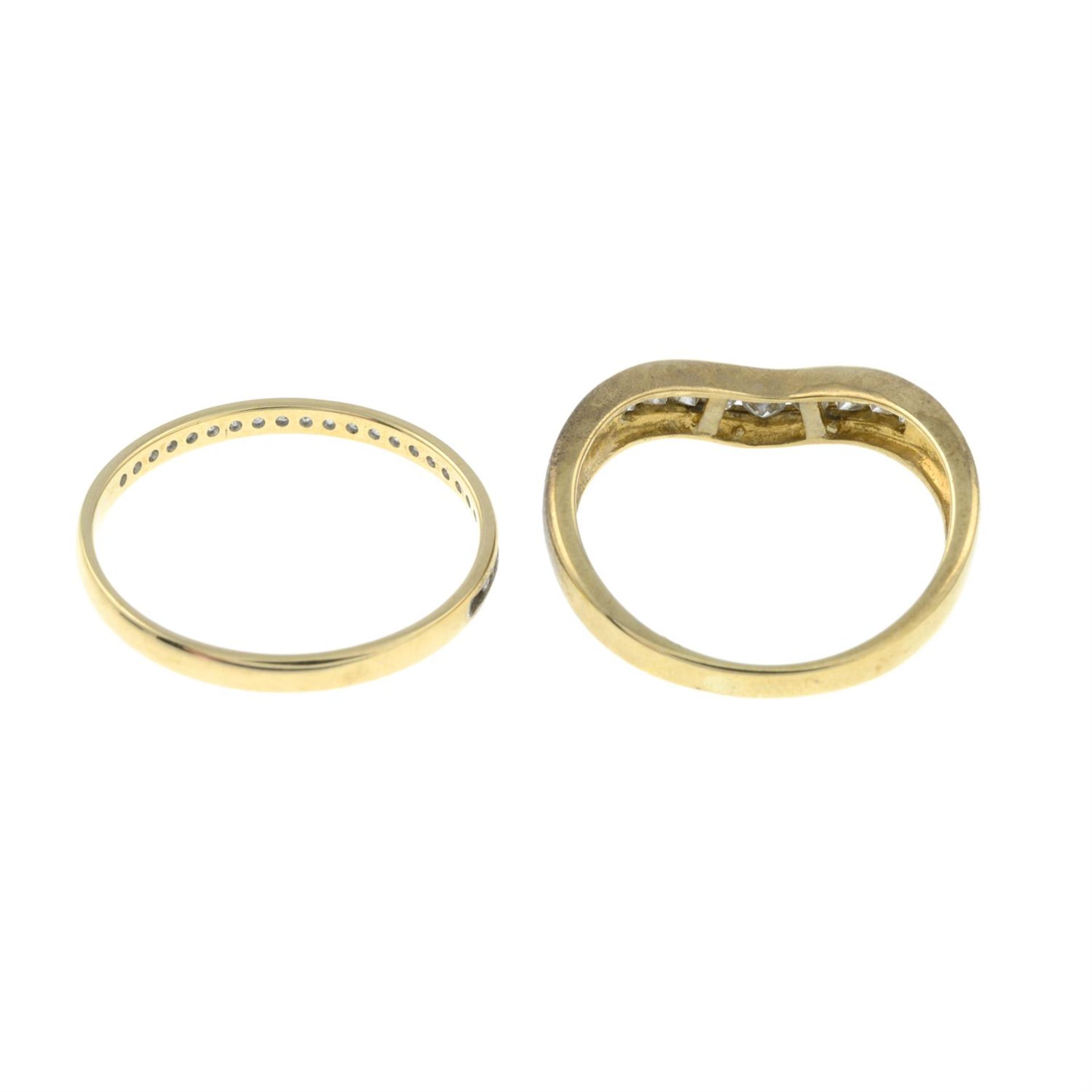 Two 9ct gold brilliant-cut diamond half eternity rings. - Image 2 of 2