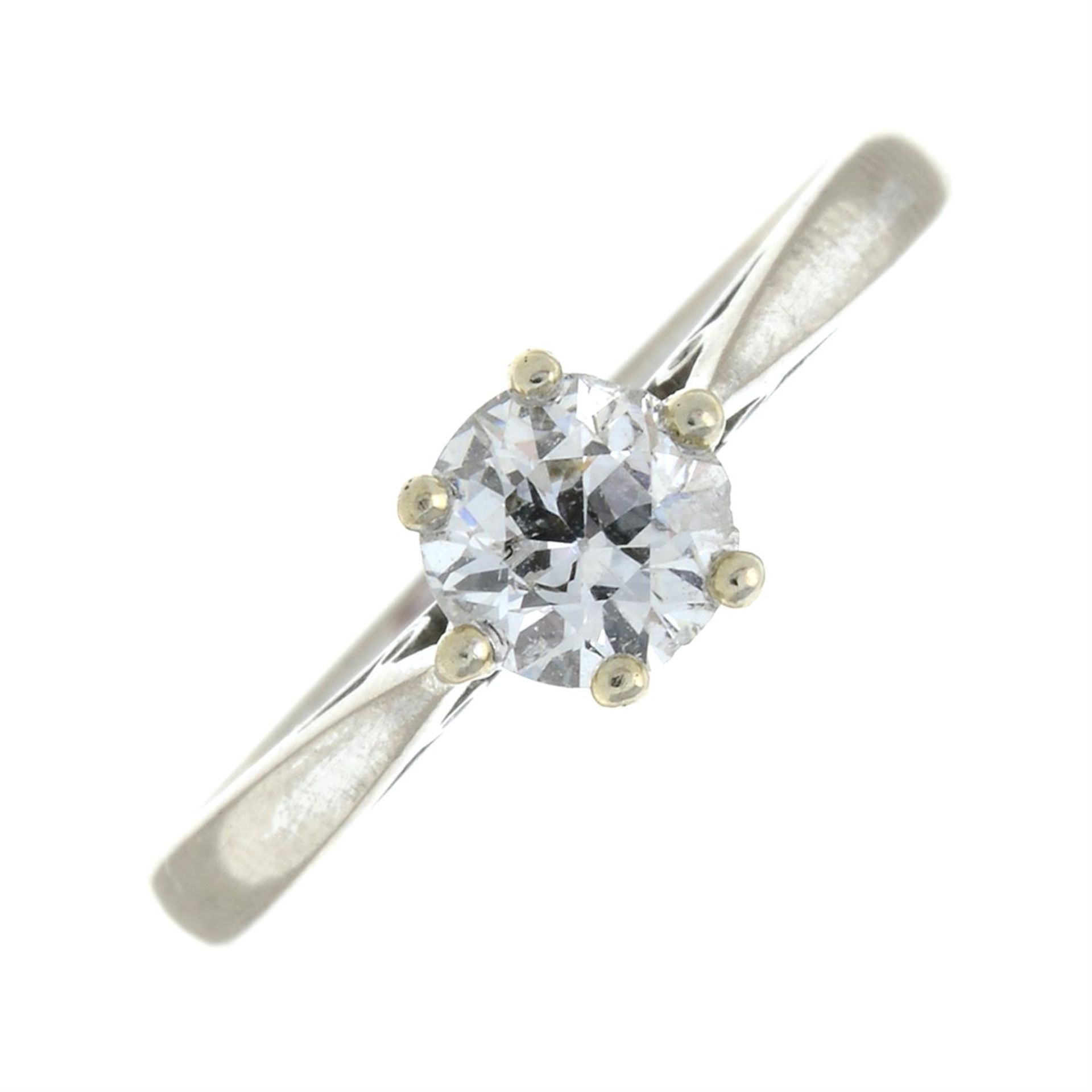 An 18ct gold brilliant-cut diamond single-stone ring.