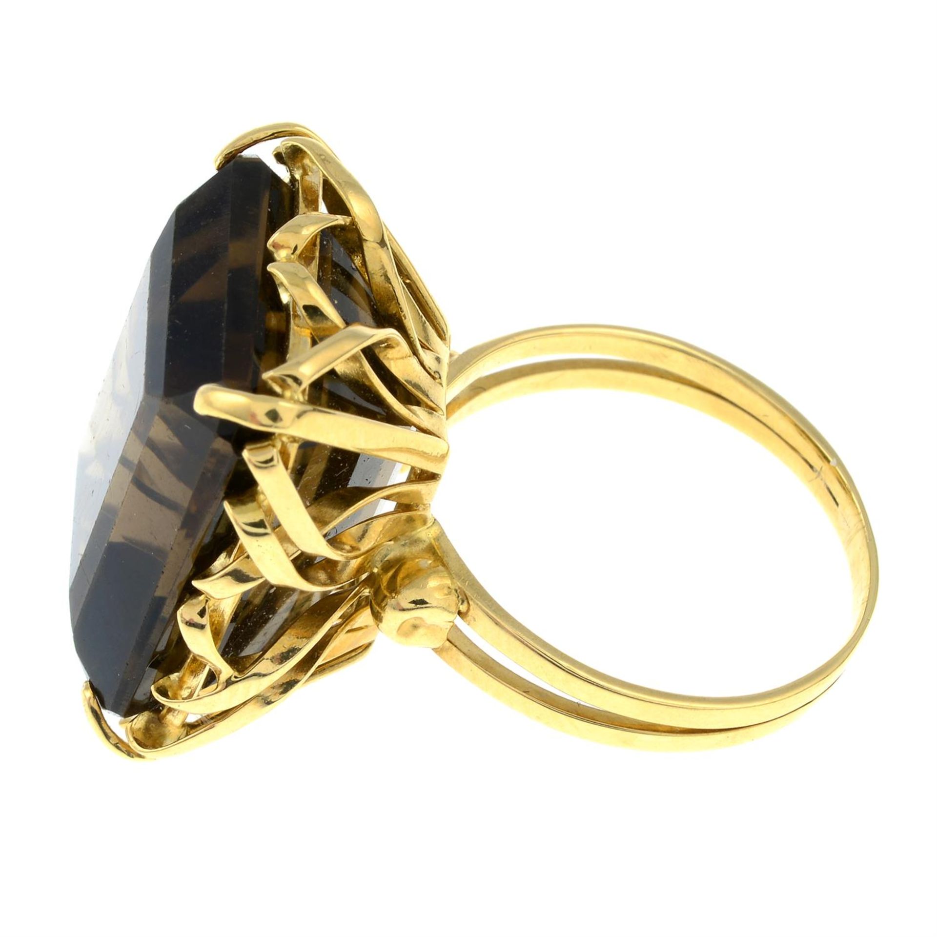 A smoky quartz cocktail ring. - Image 2 of 3