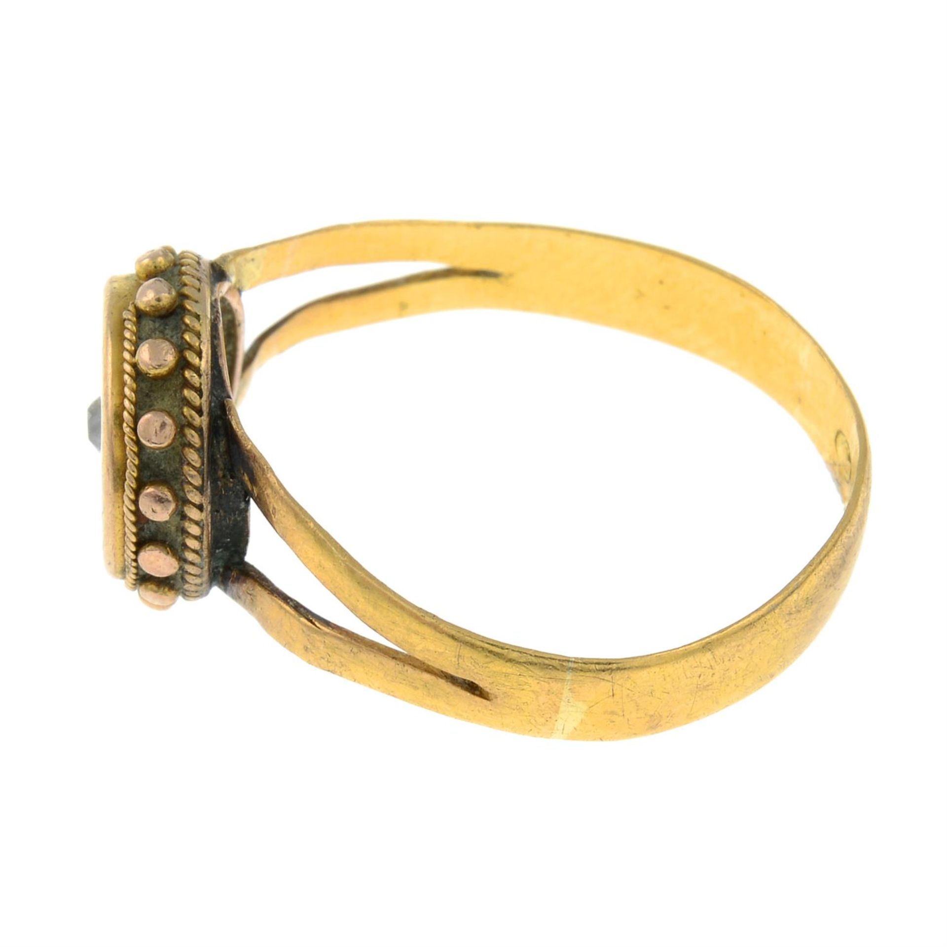 A late 19th century gold, old-cut diamond ring. - Image 2 of 3