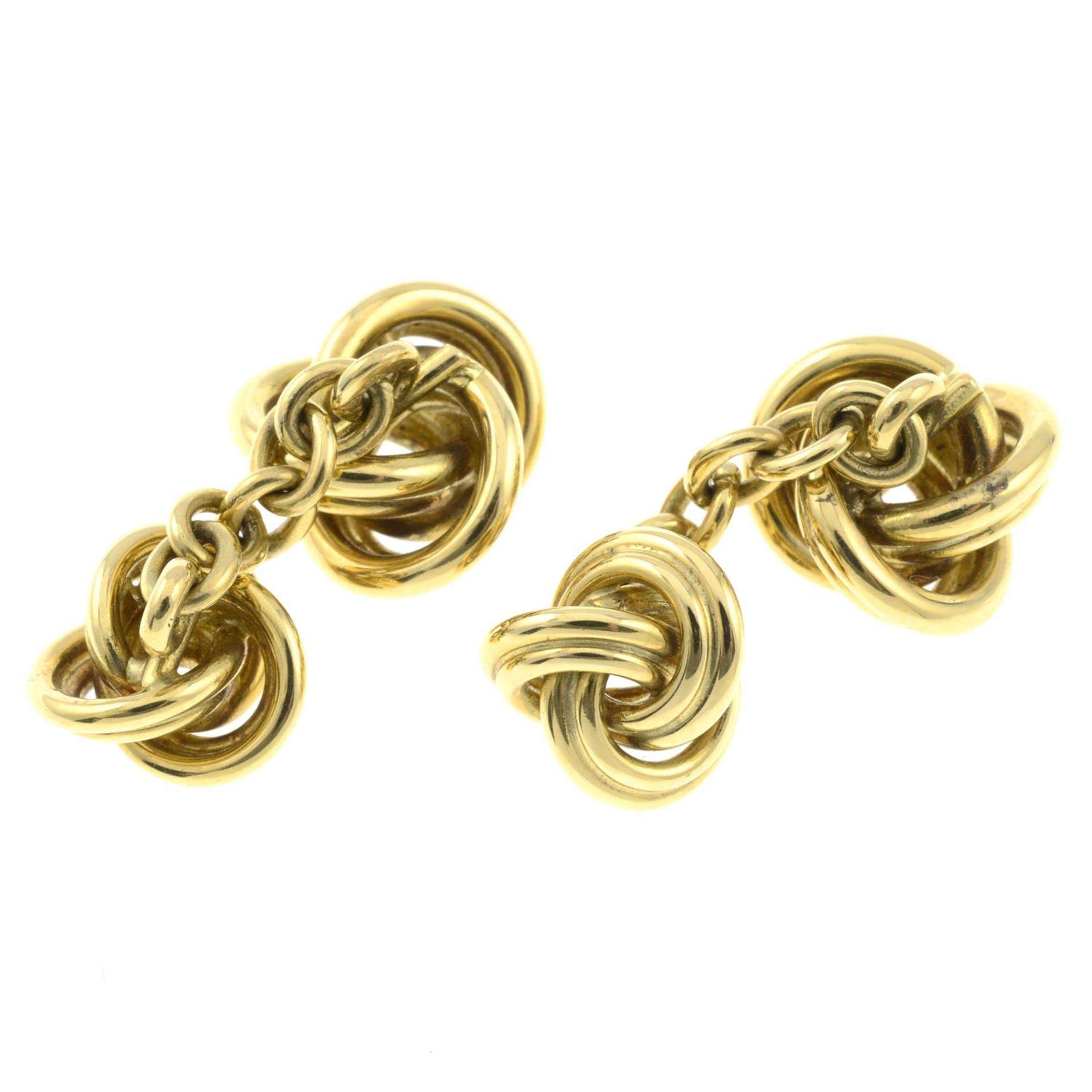 A pair of 18ct gold knot cufflinks. - Image 2 of 2