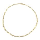 A 9ct gold figaro-link necklace.