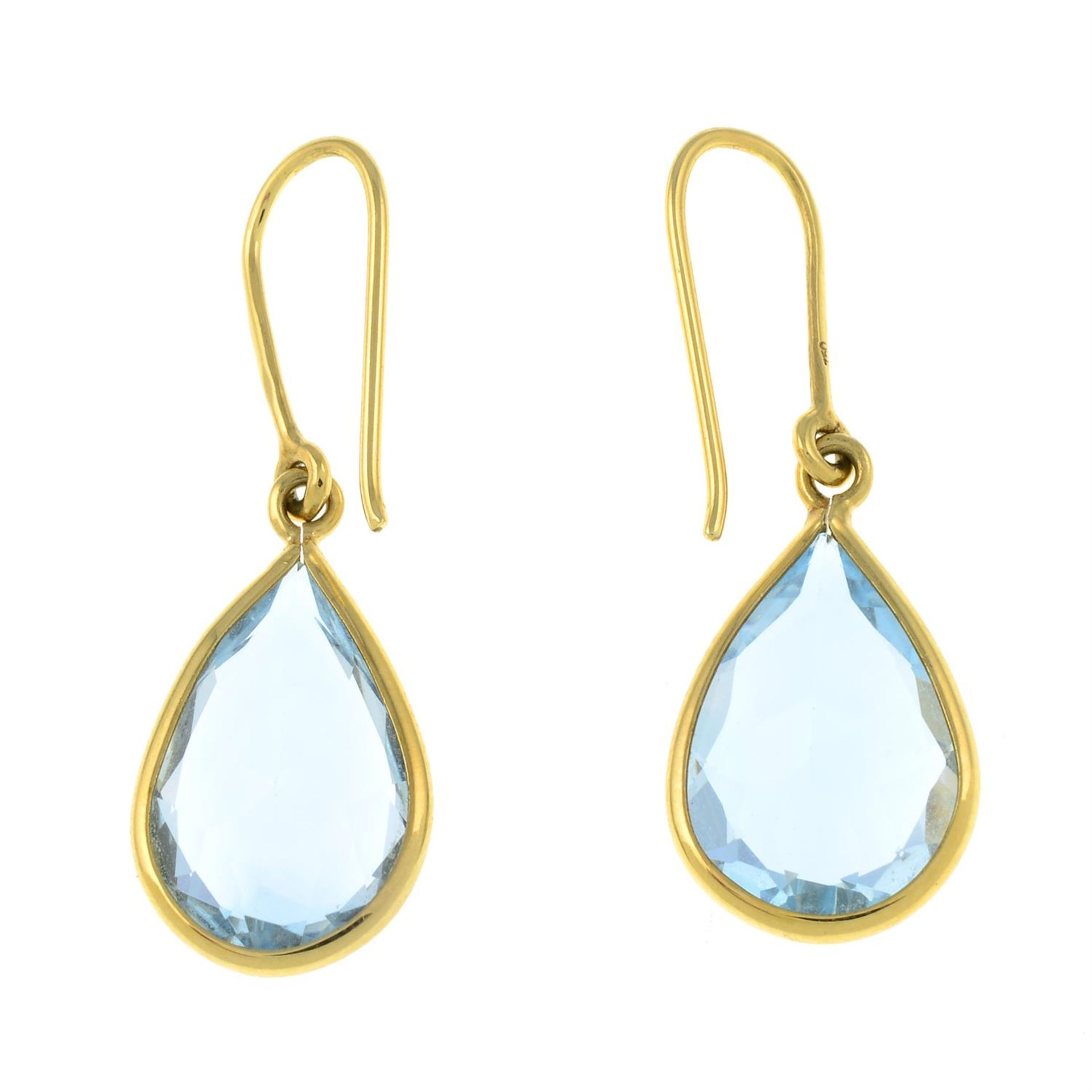 A pair of blue topaz earrings. - Image 2 of 2