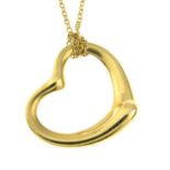 An 'Open Heart' pendant, with trace-link chain, by Elsa Peretti for Tiffany & Co.