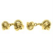 A pair of 18ct gold knot cufflinks.