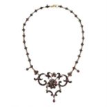A late Victorian Bohemian garnet necklace.