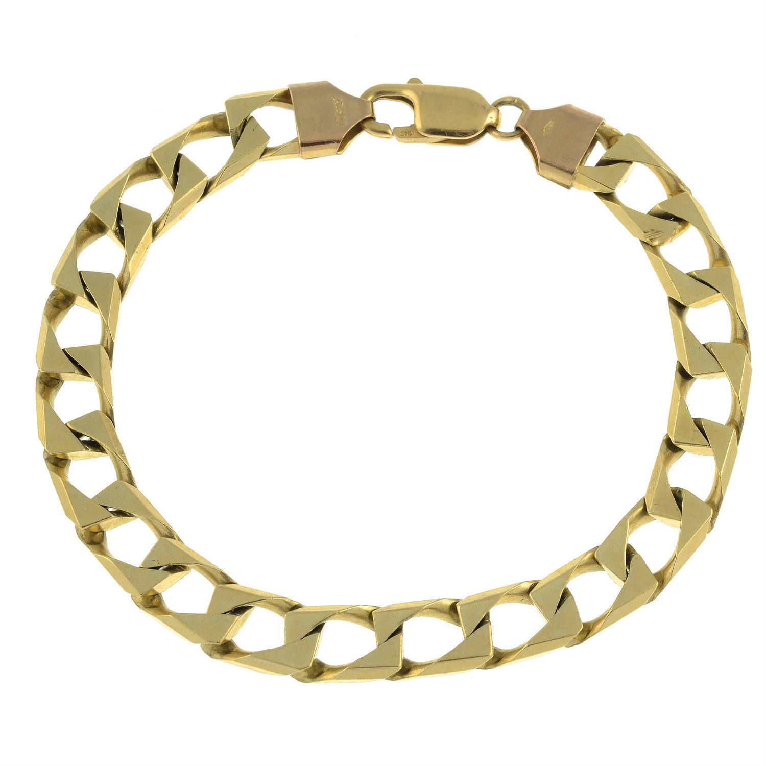 A 9ct gold curb-link chain bracelet. - Image 2 of 2