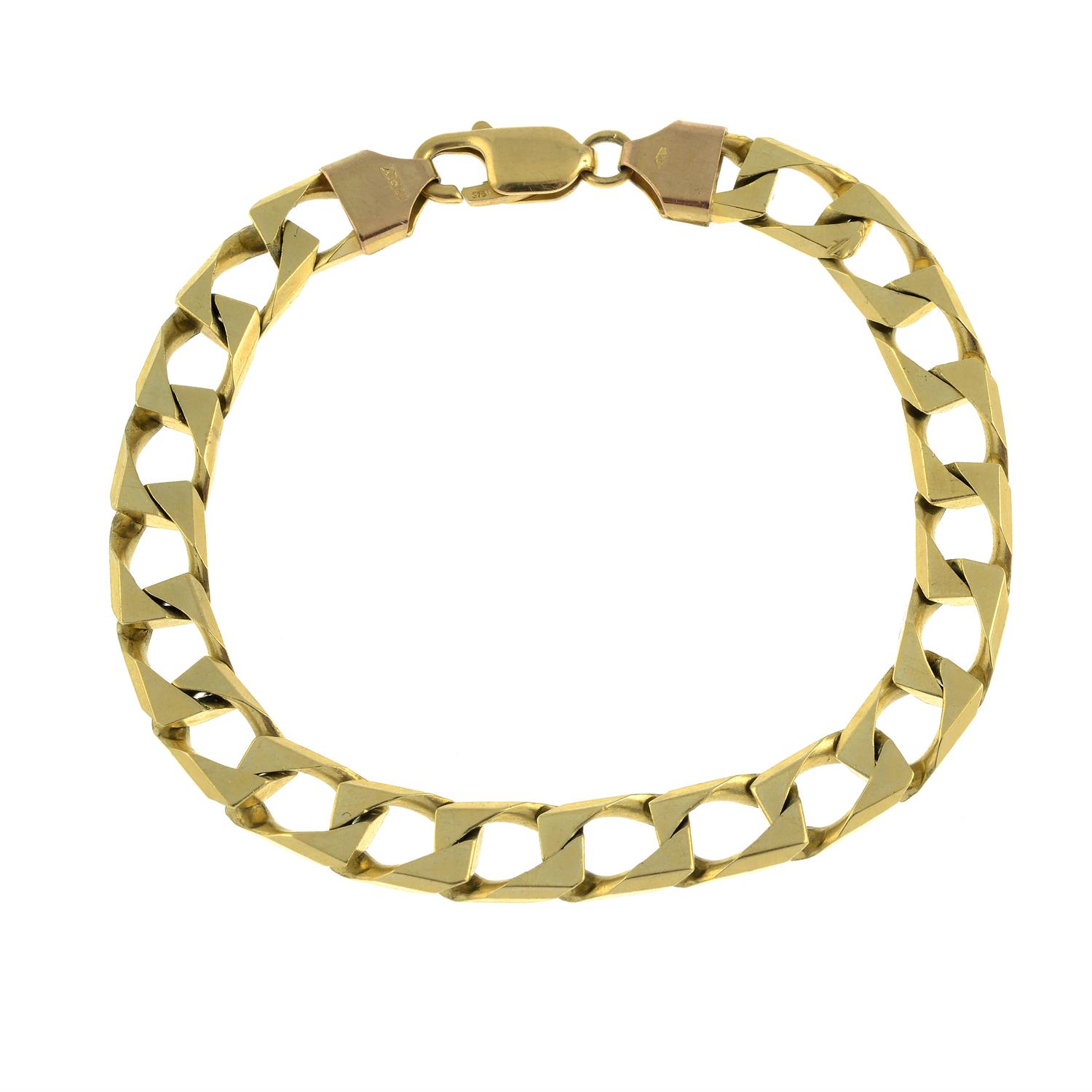 A 9ct gold curb-link chain bracelet.