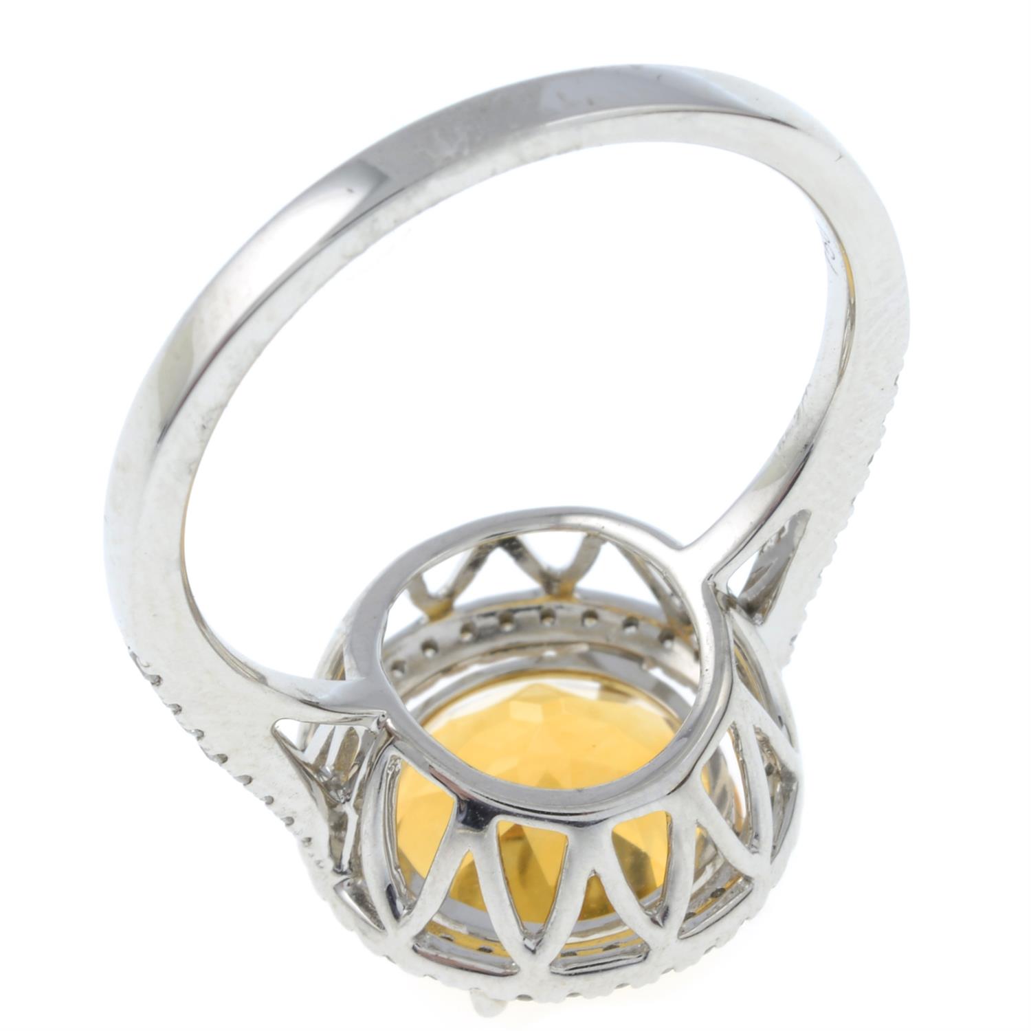 An 18ct gold citrine and diamond cluster ring. - Image 2 of 2