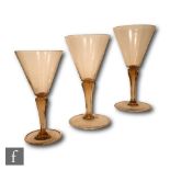 A part suite of post war Venini Ambasciata drinking glasses circa 1946, designed by Paolo Venini, to