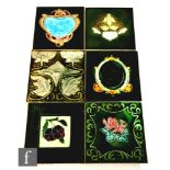 Six assorted early 20th Century Art Nouveau 6in dust pressed tiles, to include four T.A Simpson