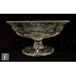 A late 19th Century Thomas Webb & Sons rock crystal type footed bowl of shallow form, decorated with