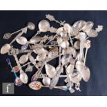A collection of assorted silver souvenir spoons for Denmark, Holland, Gibraltar, Egypt and Malta,