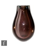 A Kosta Boda contemporary Opus range glass vase by Goran Warff, of ovoid form with flat polished and