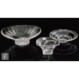 A collection of clear crystal bowls, to include a shallow bowl by Jasper Conran for Stuart Crystal