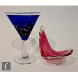 A later 20th Century Kosta Boda Artist Collection Satellite oversized cocktail glass designed by