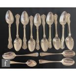 A set of six hallmarked silver King pattern teaspoons, Glasgow 1848, with eight further silver