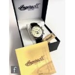 A gentleman's stainless steel Ingersoll IN1203 automatic wrist watch, Arabic numerals, month, day,