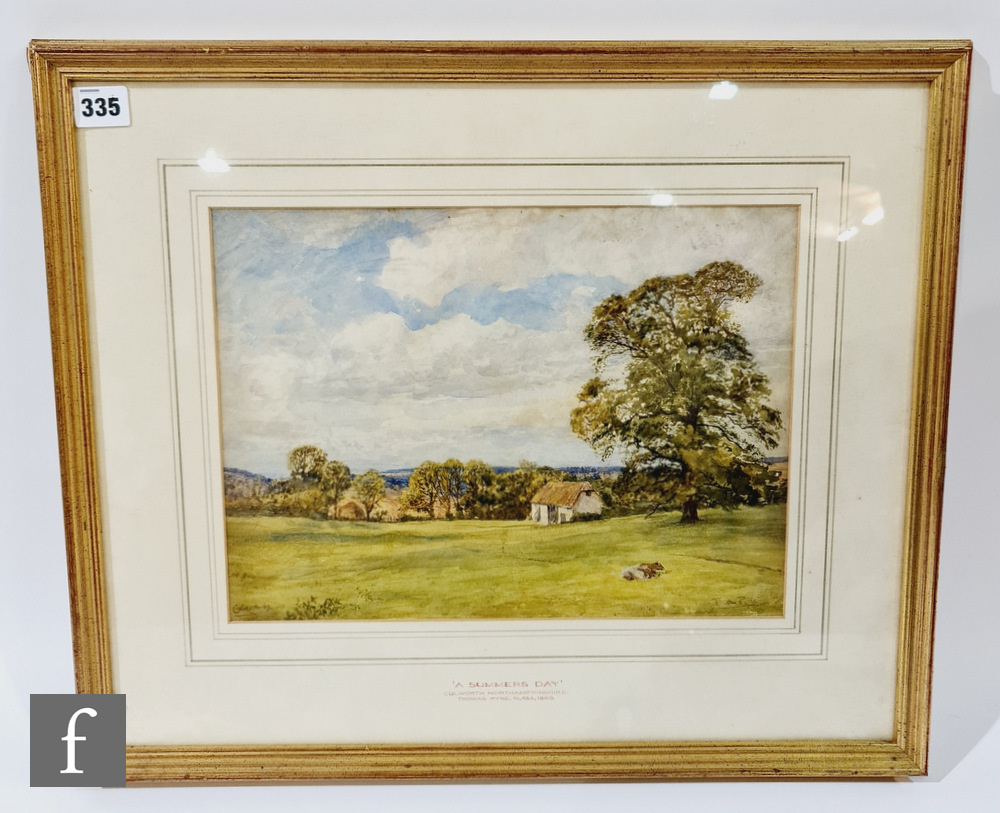 THOMAS PYNE (1843-1935) - 'A Summer's Day', watercolour, signed, framed, 25cm x 34cm, frame size