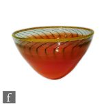A 1990s Kosta Boda Bon Bon range glass bowl designed by Kjell Engman, of high sided form, clear
