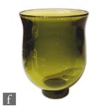 A Leerdam Unica green glass vase designed by Floris Maydam, of ovoid form with flared rim, raised to