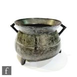 A 17th Century bronze cauldron, possibly by the Sturton Foundry, South Pertherton, Somerset, with