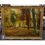 JOHN THORLEY (1859-1933) - An autumnal woodland scene believed to be the Lickey Hills, oil on