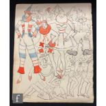 ALBERT WAINWRIGHT (1898-1943) - A sketch showing various figures including clowns and dancers in