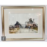 JOHN LINES, RBSA (B.1938) - 'Dull Day Walker' watercolour, signed, bears artist's label verso,