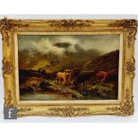 DAVID McDONALD (LATE 19TH CENTURY) - 'Highland Cattle', oil on canvas, signed, framed, 61cm x