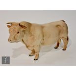 A Beswick Charolais Bull, model 2463A, designed by Alan Maslankowski, cream gloss, printed mark.