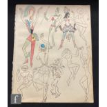 ALBERT WAINWRIGHT (1898-1943) - A sketch showing various dancers and performers in elaborate