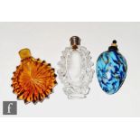 Three scent bottles, comprising a French example by Franchini Bigoglia of compressed ovoid form