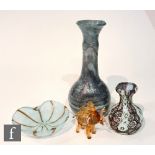 A group of assorted Italian glass, to include a small dish with bronze aventurine and pale blue