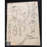 ALBERT WAINWRIGHT (1898-1943) - A sketch showing various studies of young men in various poses, to